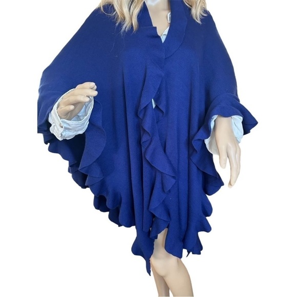 PASHMINA soft ruffle cape open front
Blue Y2K cobalt blue SIZE LARGE EUC - Picture 5 of 9